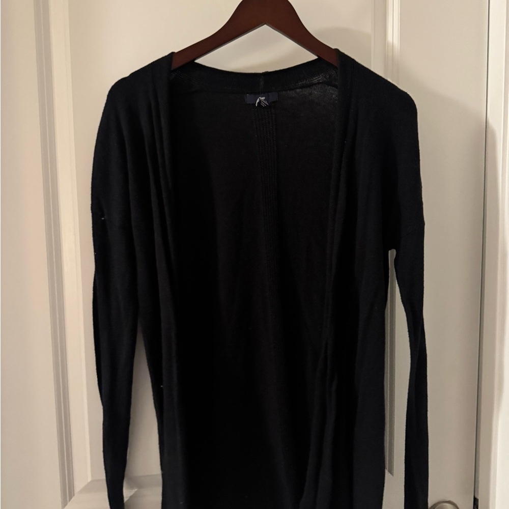 Black Open Front Cardigan